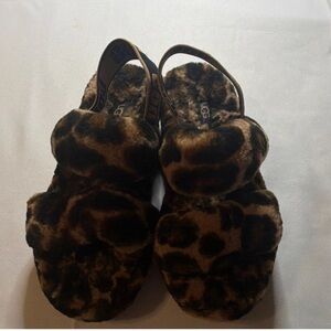 UGG Fuzzy Animal Print Slippers